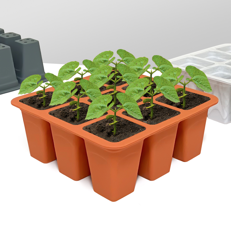 Seed Starter Tray - 9-Zellen-Silikon-Gemüsesaatgut-Anzuchtschale Gewächshaus-Setzlingskeimungsbehälter Pflanzenvermehrungs-Wachstumsbox