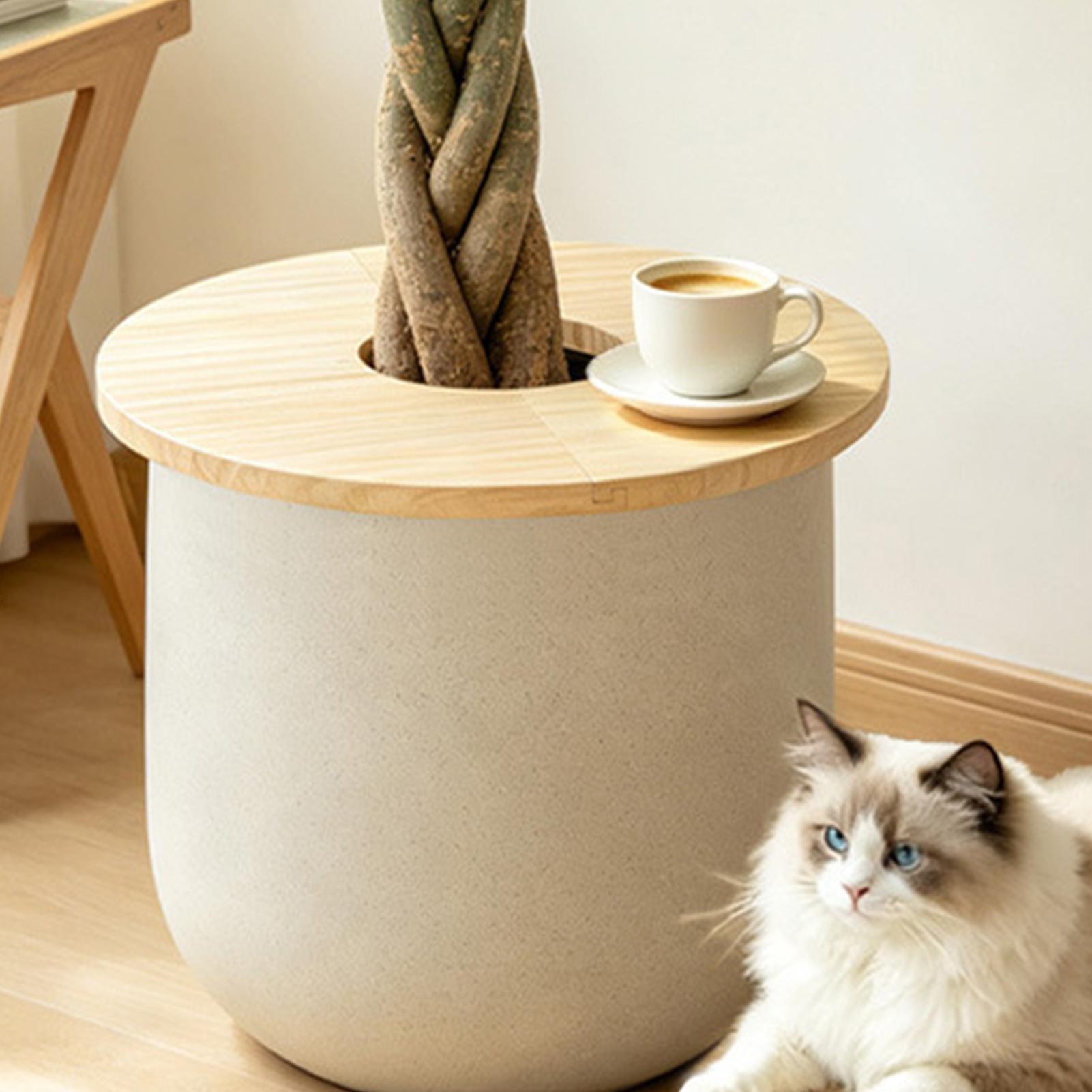 Indoor Herb Garden - Blumentopf-Abdeckungen aus Holz, Geteilte Pflanzgefäß-Gitterabdeckung, Dekorative
