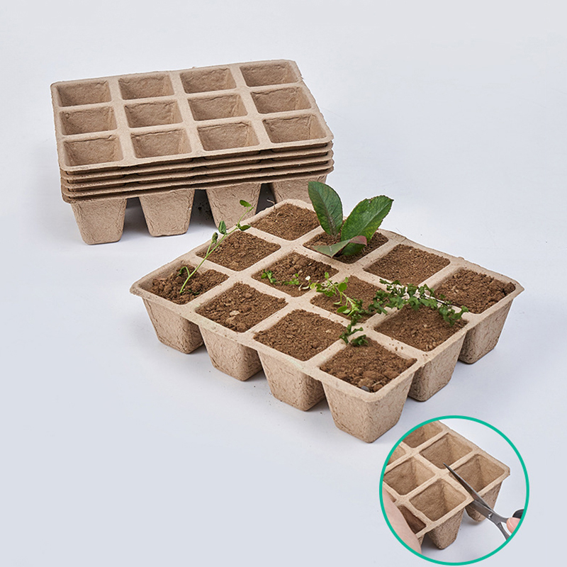 Seed Starter Tray - 5 Stück 12-Loch-Pflanzenbauschaufel-Zellstoff biologisch abbaubare Gartens