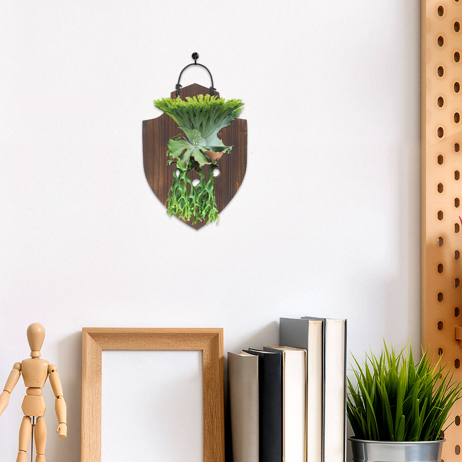 Vertical Planter - Holz-Pflanzenhalterung, Massivholz, Hirschhorn-Farn-Wandpflanzgefäß, Vertikaler Pflanzenhalter für