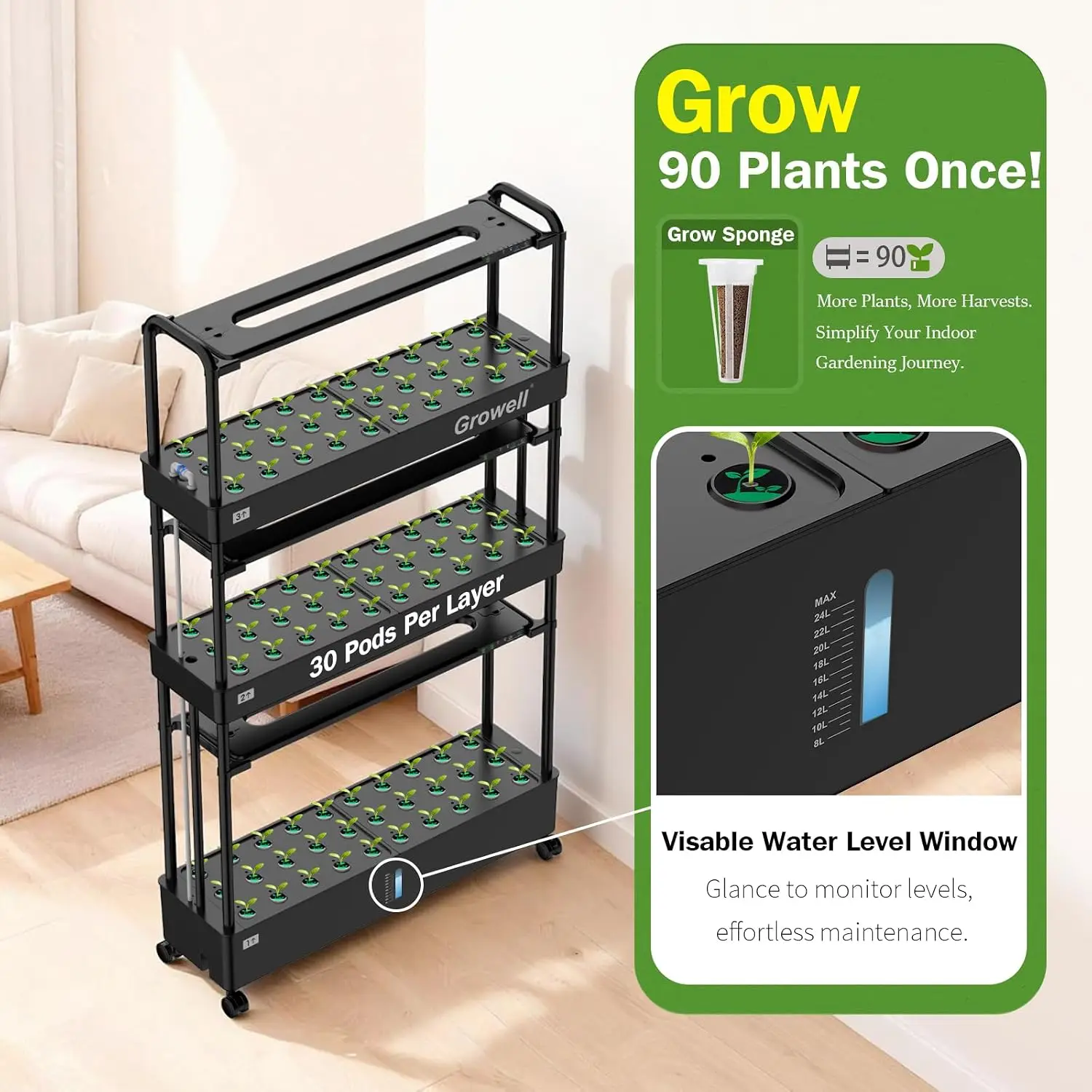 Großes Hydroponisches Anbausys – Hydroponic Kit Bewertung und Preis